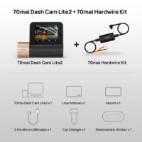 NEW 70mai Car Dash Cam Lite2 Car Camera Car DVR Auto Recorder 1080P 70mai Lite 2 D10 External GPS, 24h Parking Support, 130° FOV