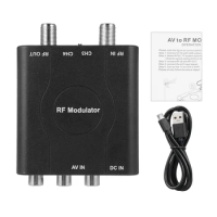 RF Modulator AV to RF Converter NTSC CH3/CH4 Channels Video Input Adapter for TVs with Analog Signals VHF Demodulator Converter