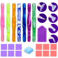 14pcs New Diamond Painting Elbow Pen Set Handmade Resin Replacement 5D Pen Drill Tip Tool Accessories Cross Stitch Glue Clay Wax