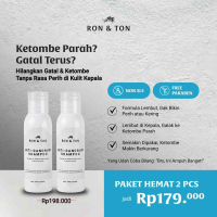 2 PCS Ron and Ton shampoo anti ketombe 100ml menghilangkan psoriasis, anti dandruff, cocok untuk ket
