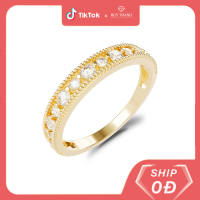 HuyThanhJewelry NLF455 Nhẫn nữ vàng tây 10k Gắn Đá Cz
