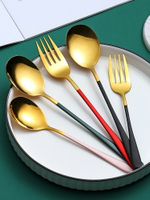 304不銹鋼勺子家用長柄韓式創意可愛網紅勺子吃飯勺調羹叉子套裝
