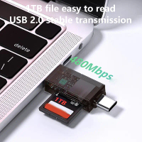 Đầu Đọc Thẻ Nhớ, Trong Suốt, SD Và TF, USB Type-C, Tương Thích Với Lightning, Iphone, Máy Tính Bảng 