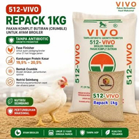 512-VIVO BR2 Repack 1kg | Pakan Ayam Broiler Finisher Crumble | Pakan Komplit Butiran | Tanpa AGP |