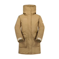 【Mammut 長毛象官方直營】Floeberg Thermo Hooded Coat AF 防水保暖羽絨外套 女款 深沙褐 #1010-30350