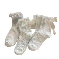 Vớ mỏng vào mùa hè, Lolita, vớ nhụa JK đơn giản, nơ trắng, vớ nhụt Tất
