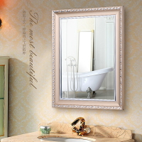 浴室鏡子 50*70帶框鏡子衛生間鏡 衛浴鏡 穿衣鏡歐式壁掛鏡 降價兩天