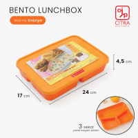 Kotak Makan Bento Sendok Garpu Lunch Box Sekat 3 Plastik Jumbo Kitchenware Tepak Bekal Anak Sekolah