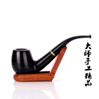 advanced Hand-made Ebony Wood Pipes Filter Smoking Pipe Tobacco Pipe Cigar Narguile Grinder Smoke Cigarette Holder