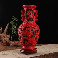 北京特色禮品漆器漆雕花瓶擺件 家居裝飾旅游紀念商務送老外禮物