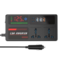Penyesuai Port Invertor, DC 12V / 24V Ke DC 220V, Penyongsang Kuasa Penukar 200W Kereta