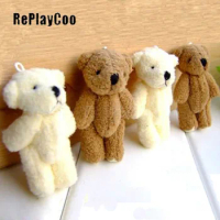 100PCS/LotMini Teddy Bear Stuffed Plush Toys 6cm Small Bear Stuffed Toys pelucia Pendant Kids Birthday Gift Party Decor J09601