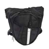 Motorcycle Leg Bag Breathable Black Polyester Thigh Bag Motorcycle Waist Bag Thigh Sling Bag Waterproof Men's Bag For Outdoor