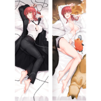Chainsaw Man  อะนิเมะ Makima คอสเพลย์หมอนสองด้านพิมพ์ Hugging เบาะรองนั่ง Life-ขนาดปลอกหมอน