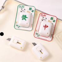 【麻將降醬】麻將造型拆信筆刀2入組(便攜小刀 切割刀片 美工刀 開箱刀 裁紙刀 文具用品 學生 辦公室)