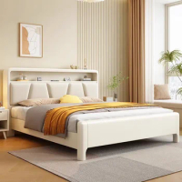 Low Cost Simple Bed Kids Modern Large Wooden Storage Bedroom Bed Children Luxury Design Meubles De Chambre Nordic Furniture