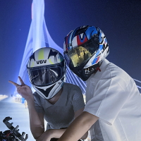 vgv揭面盔電動車騎行頭盔雙鏡男女藍牙安全帽夏3C認證摩托車全盔