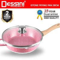 DESSINI ITALY iSTone ISTFP-28 Granite Aluminium Non Stick Casserole Pot Bowl Wok Fry Pan Cookware Ku