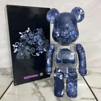 400% Bearbrick Blue Rose Color Box Abs Plastic 28cm Height Valentine's Day Gift Joint Rotating with Sound Gift Figure