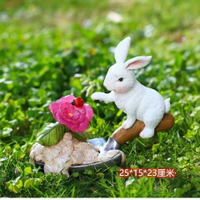 創意太陽能兔子燈庭院花園戶外陽臺裝飾幼兒園別墅動物布置小擺件