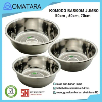 PROMO - KOMODO BASKOM STAINLESS STEEL JUMBO 50 60 70 CM BASKOM STENLIS BESAR - 70