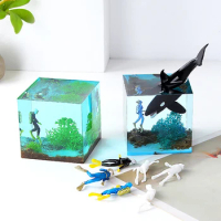 1Pc Unpainted Miniatures Ocean Diving Diver Action Figures Model Fish Tank Dive Decoration Accessories Figurine Toys