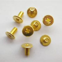 40Pcs M2.5 Gold Brass Plating Phillips Small Screw CM Thin Head Flat Bolts 2.5mm-12mm Length