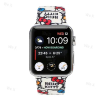 Hello Kitty Silicone Strap For Apple Watch Band 44MM 42MM 40MM 38MM 41MM Cartoon Bracelet IWatch Apple Watch 7 6 5 3
