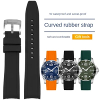 Universal Waterproof Rubber Watch Strap Of Various Brands 18/19/20/21/22/23/24mm Curved Interface Silicone Watch Strap