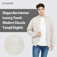 Zalmore Men Basic Bomber Jacket Premium Embossed LUMA Cotton - Jaket Bomber Lembut Anti Kusut Luxury
