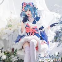 Snow Hatsune Miku cos dress snow miku VOCALOID2023miku Snow Chuyin cosplay women's dress