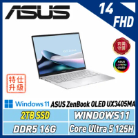 (改機升級)ASUS Zenbook UX3405MA-0132S125H 銀 2TB