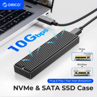 ORICO M.2 NVMe SATA SSD Enclosure USB 3.1 Gen 2 10 Gbps to NVMe PCI-E M.2 SSD Case Portable External Adapter Support UASP