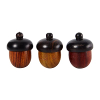 1Pc Solid Wood Medicine Pill Box Mini Sandalwood Pill Case Portable Storage Sealed Can For Outdoor First Aid Tool