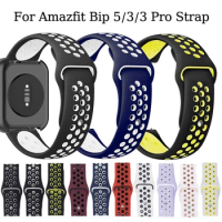 Silicone Band for Huami Amazfit Bip 5 Watchband Bracelet Strap for Amazfit Bip 3/3Pro 20Mm Wristband Breathable Waterproof