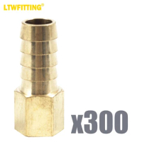 LTWFITTING Brass Fitting Coupler 1/2-Inch Hose ID x 1/4-Inch Female NPT Fuel Water Gas(Pack of 300)