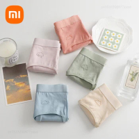 Xiaomi 3Pcs/set Cotton Panties Women's Underwear Seamless Breatnable Underpants Stretchy Briefs Pure Color Mid-waist M-XL Size