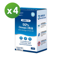 【達摩本草】92% Omega-3 rTG高濃度魚油EX x4盒(120顆/盒)