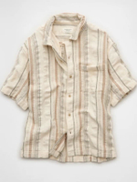 เสื้อเชิ้ตผู้ชาย 3044 SS OVERSIZED CAMP COLLAR MAVIS DOBBY สี ขาว