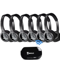 6 Pack 2.4G Wireless Transmitter Audio Headset Stereo Head Phone Headphones For Samsung,LG,TCL,Xiaomi,Sony,Sharp,Levono,Honor TV