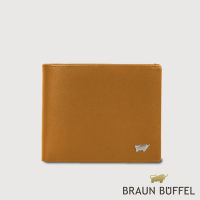 【BRAUN BUFFEL 德國小金牛】台灣總代理 亞當 5卡透明窗皮夾-淺棕色/BF504-316-CS