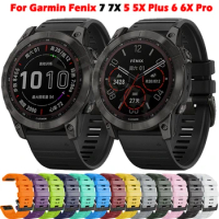 Sport Silicone Watch Band Strap For Garmin Fenix 7 7X 5 5X Plus 6 6X Pro 3 3HR 935 Smartwatch WatchBand Quick Release 22 26mm