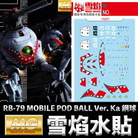 【鋼普拉】雪焰水貼 螢光版 BANDAI MG 1/100 RB-79 MOBILE POD BALL 鋼球 球艇