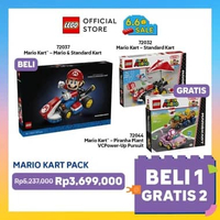 Beli 1 Gratis 2 - 72037 Mario Kart – Mario & Standard Kart + 72032 Mario Kart – Standard Kart + 7204