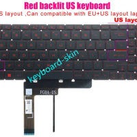 New US Red backlit No-frame keyboard for MSI Katana GF76 MS-1581 MS-1582 MS-1583,Bravo 15 B5DD B5ED laptop