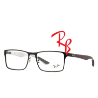 【RayBan 雷朋】碳纖維 光學眼鏡 RB8415 2503 霧黑框碳纖維鏡臂 公司貨