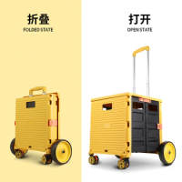 Shopping Cart Storage Box Trolley Household Folding Oversized Wheel Stair Climbing Trolley Pull