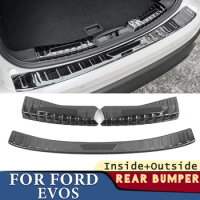 Trunk Bumper for Ford EVOS 2022-2024 Car Accessories Stainless Rear Fender Protector Sill Cover Sticker Decoration