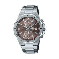 CASIO卡西歐 EDIFICE 三針三眼 標準計時鐘錶 八角形錶圈 日期顯示窗 EFV-640D-5A_44.3mm