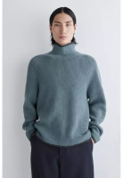 COS CONTRAST-TIPPED MERINO WOOL-YAK JUMPER